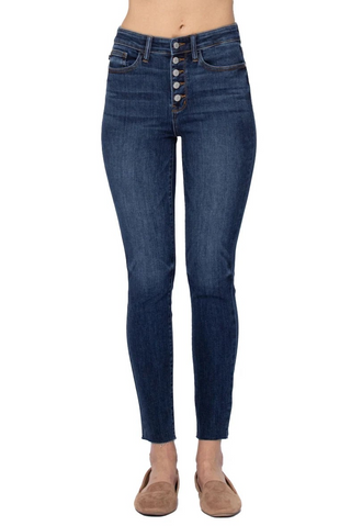 Celecia High Waist Hand Sanded Resin Skinny Jeans By Judy Blue