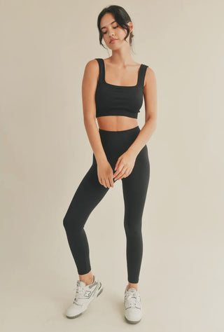 Black Chevron Graphic Seamless Bra
& Legging Set