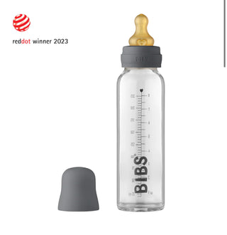 BIBS Baby Glass Bottle Complete Set 225ml Iron