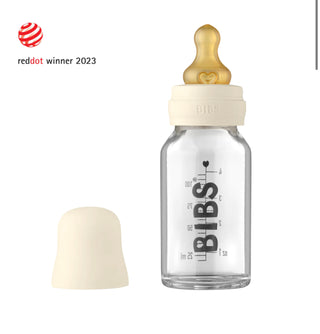 BIBS Baby Glass Bottle Complete Set 110ml Ivory