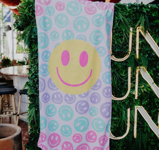 Pastel Happy Face Quick Dry Towel