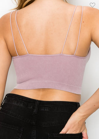 Washed Low Back Double String Cami Top