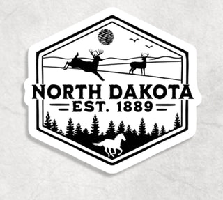 North Dakota Stickers- Badge