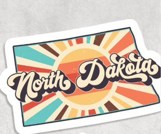 North Dakota Stickers- Retro