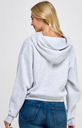 Fleece Half Zip Up Hoodie with Thumbholes