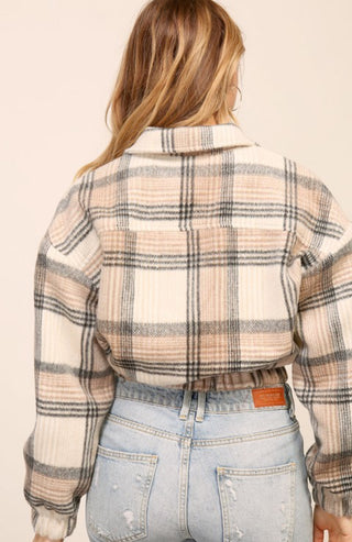 Zip Up Plaid Jacket