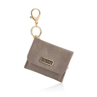 Taupe Itzy Mini Wallet™ Card Holder & Key Chain Charm