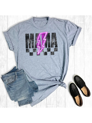 Mama Neon Lightning Bolt Graphic Tee