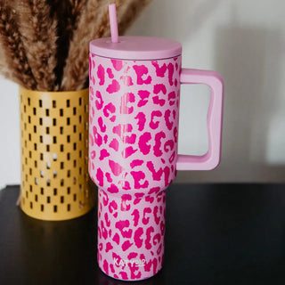 Modern Light Pink Leopard Stainless Steel Tumbler