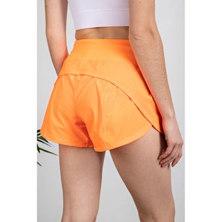 Stretch Woven 2 in 1 Active Shorts in Highlight Orange