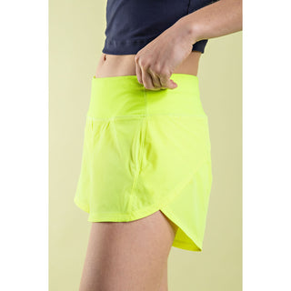 Stretch Woven 2 in 1 Active Shorts in Highlight Yellow