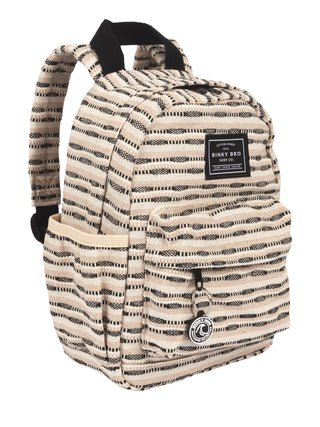 Backpack in Black Striped Canvas