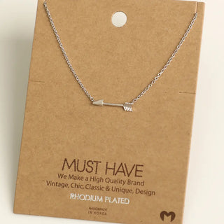 Love Arrow Pendant Necklace in Silver