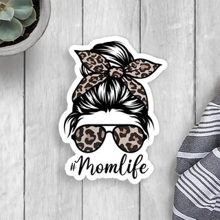 Messy Bun Mom Life Vinyl Sticker