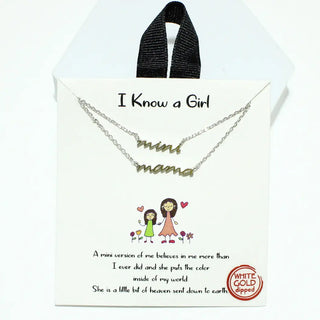 Mama Mini Dainty Set of Two Necklace in Silver