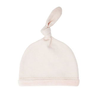 Organic Velveteen Top-Knot Hat in Blush