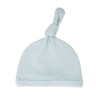 Organic Velveteen Top-Knot Hat in Moonbeam