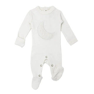 Organic Velveteen Footie in White