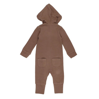 Organic Thermal 2-Way Zipper Romper in Cocoa