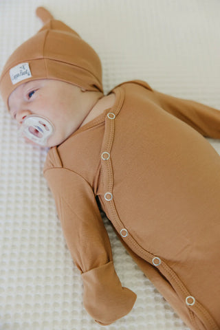 Pecan Newborn Knotted Gown