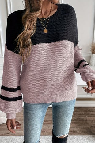 Color Block Knit Sweater