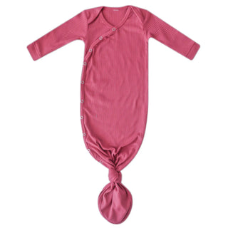 Berry Rib Newborn Knotted Gown