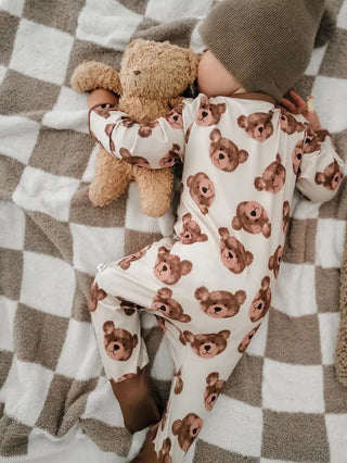 Unisex Double Zipper Soft Sleeper Brown Teddy Bear