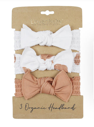 Organic Smocked Headband 3-Pack Adobe