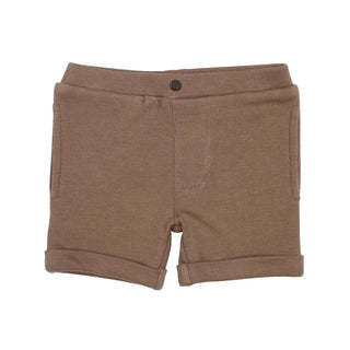 Organic Kids' Cuffed Shorts in Neutral Latte